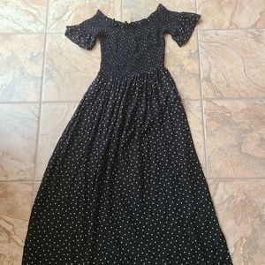 H&M Off-the-Shoulder Black/White Polka Dot Dress